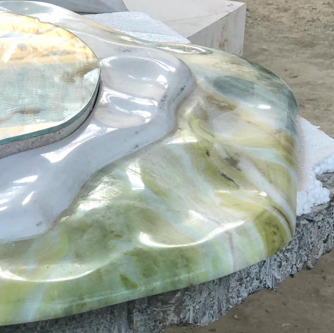 Geology Mirror in Mongolian Marble